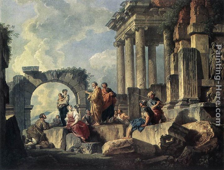 Apostle Paul Preaching on the Ruins painting - Giovanni Paolo Pannini Apostle Paul Preaching on the Ruins art painting